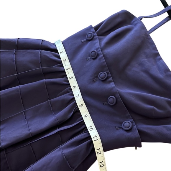 Maeve by Anthropologie Button Two Piece Cotton/Silk Dress in Navy/Purple- Size 0 - Picture 8 of 12
